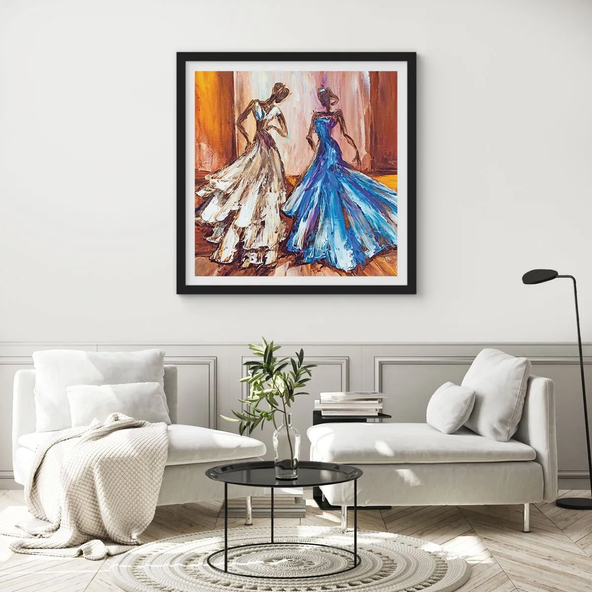 Plakat i sort ramme - Den taknemmelige duo - 50x50 cm