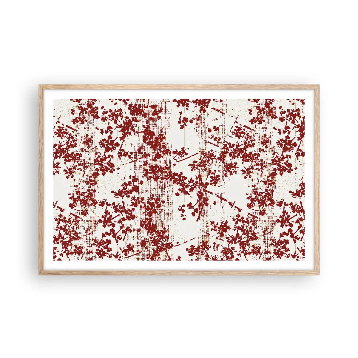 Plakat i ramme af lyst egetræ - Som en gammel percale - 91x61 cm