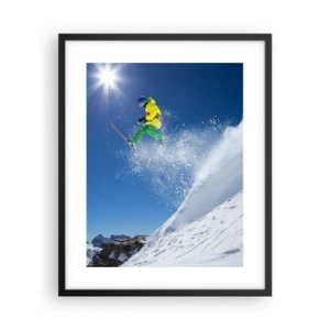 Plakat i sort ramme - Danser med bjergene - 40x50 cm