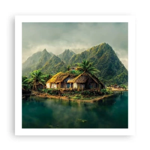 Plakat - Tropisk paradis - 60x60 cm