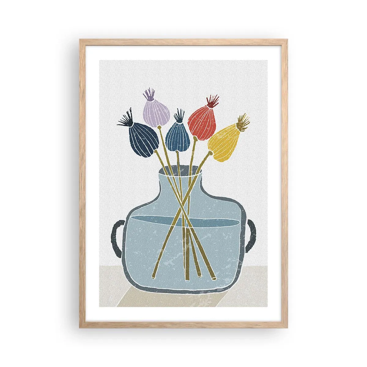 Plakat i ramme af lyst egetræ - Som et valmuefrø - 50x70 cm