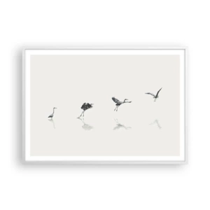 Plakat i hvid ramme - Fire enkle trin - 100x70 cm