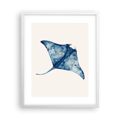 Plakat i hvid ramme - Liv i blåt - 40x50 cm