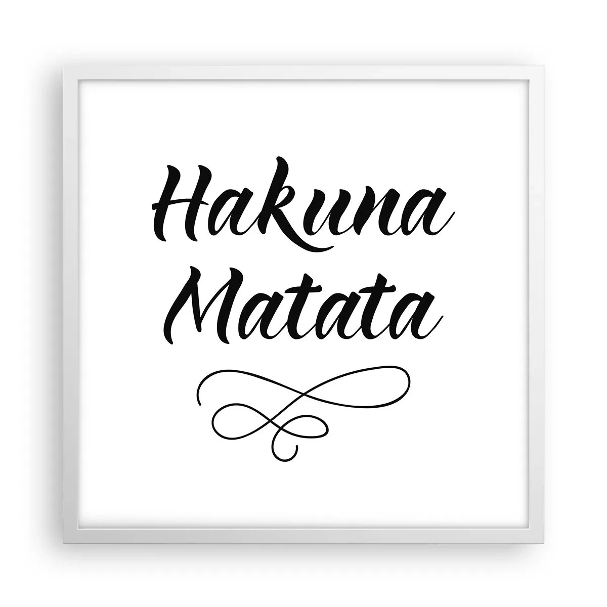 Plakat i hvid ramme - Bedste råd - 50x50 cm