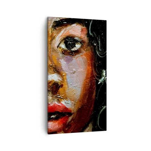 Lærredstryk - Billede på lærred - Sort og glitter - 45x80 cm