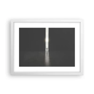 Plakat i hvid ramme - Et skridt mod en lys fremtid - 40x30 cm