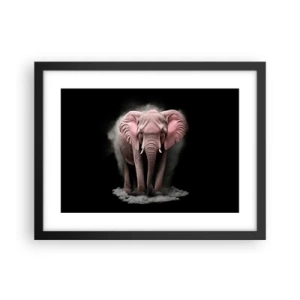 Plakat i sort ramme - Tænk ikke på en lyserød elefant! - 40x30 cm