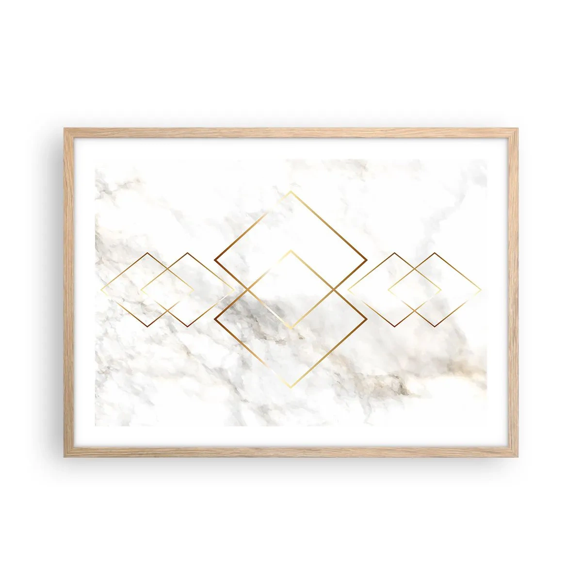 Plakat i ramme af lyst egetræ - Udsigt til det uendelige - 70x50 cm