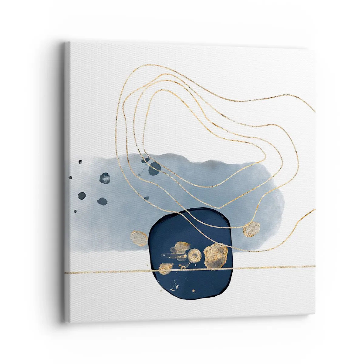 Lærredstryk - Billede på lærred - Blå-gylden fantasi - 30x30 cm