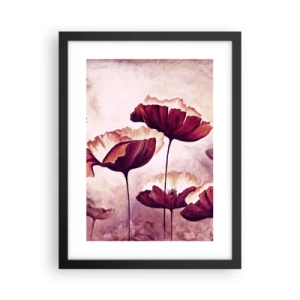 Plakat i sort ramme - Rød og hvid flage - 30x40 cm