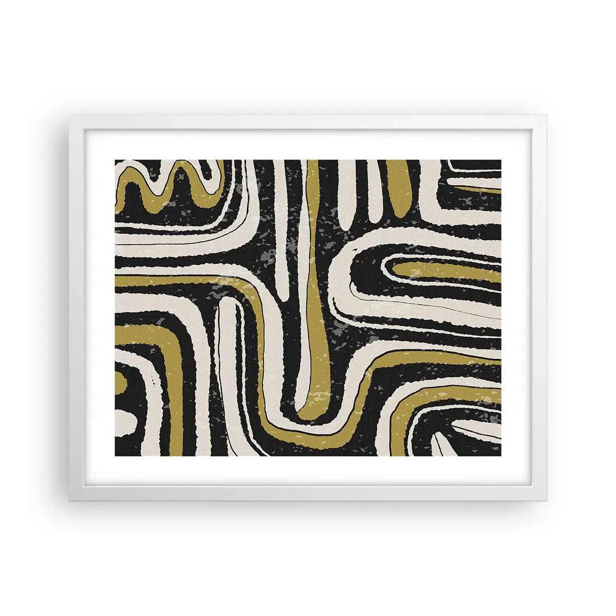 Plakat i hvid ramme - Komposition: stier og gyder - 50x40 cm
