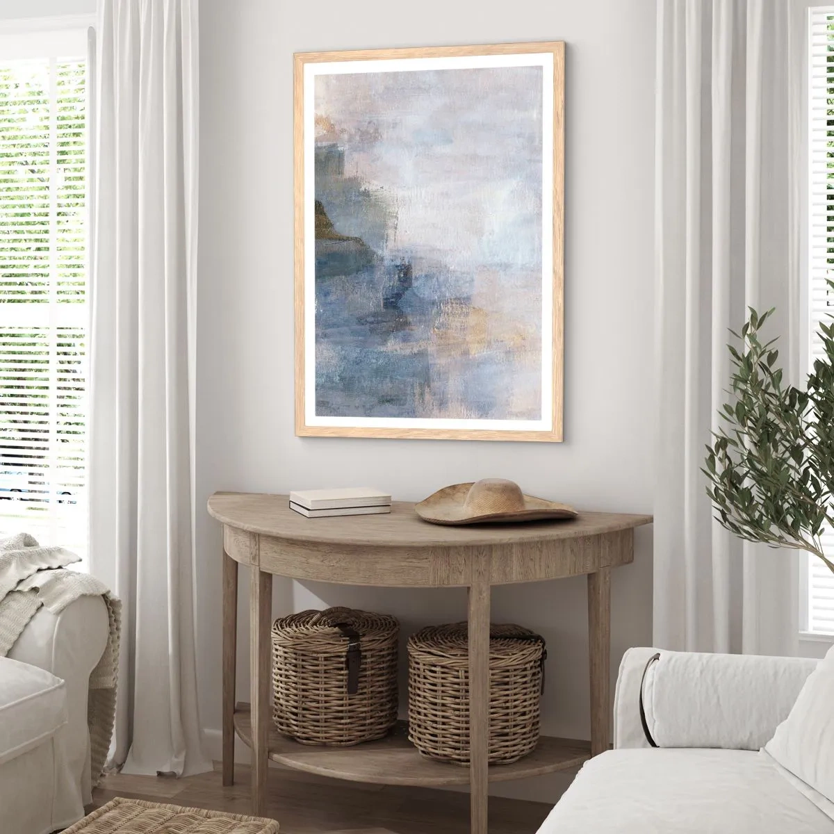 Plakat i ramme af lyst egetræ - Farvetoner og akkorder - 30x40 cm