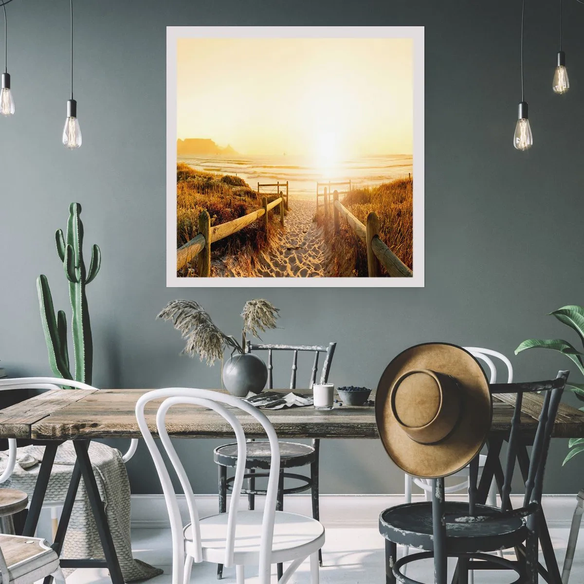 Plakat - Over klitten, mod solen - 40x40 cm