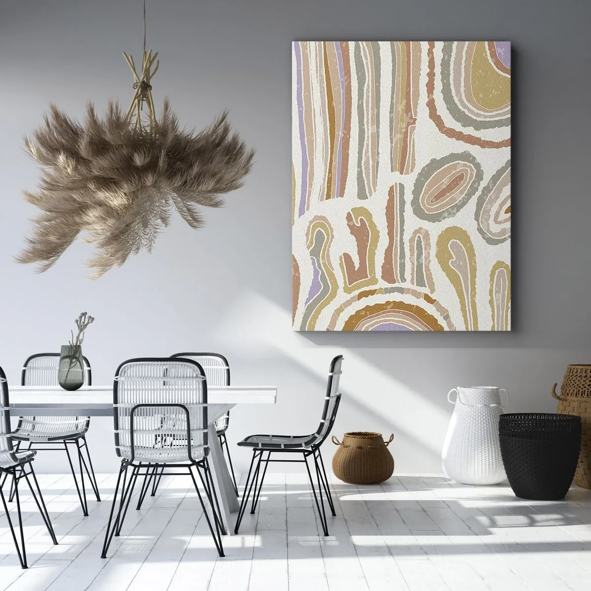 Lærredstryk - Billede på lærred - Farverige tværsnit - 55x100 cm