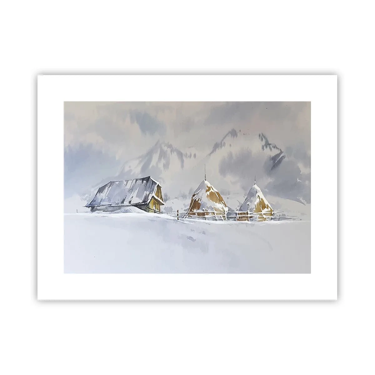 Plakat - I en sneklædt dal - 40x30 cm