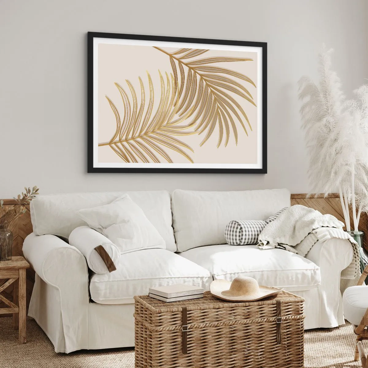 Plakat i sort ramme - Gylden palme! - 40x30 cm