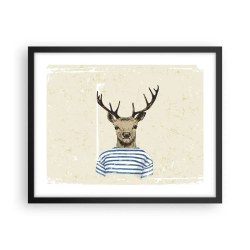 Plakat i sort ramme - Fordi jeg kan lide stribede skjorter! - 50x40 cm