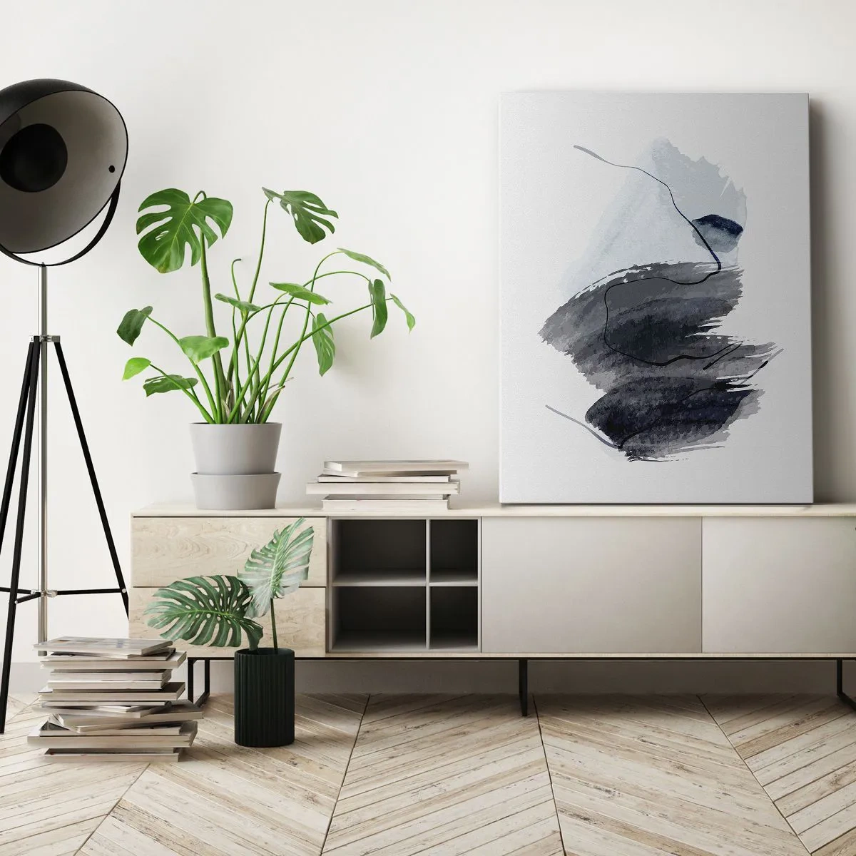 Lærredstryk - Billede på lærred - Intensitet og bevægelse - 65x120 cm