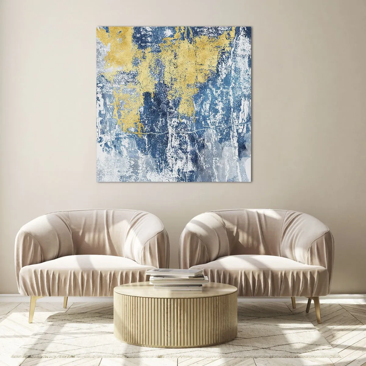 Billede på glas - En fredfyldt abstraktion - 60x60 cm