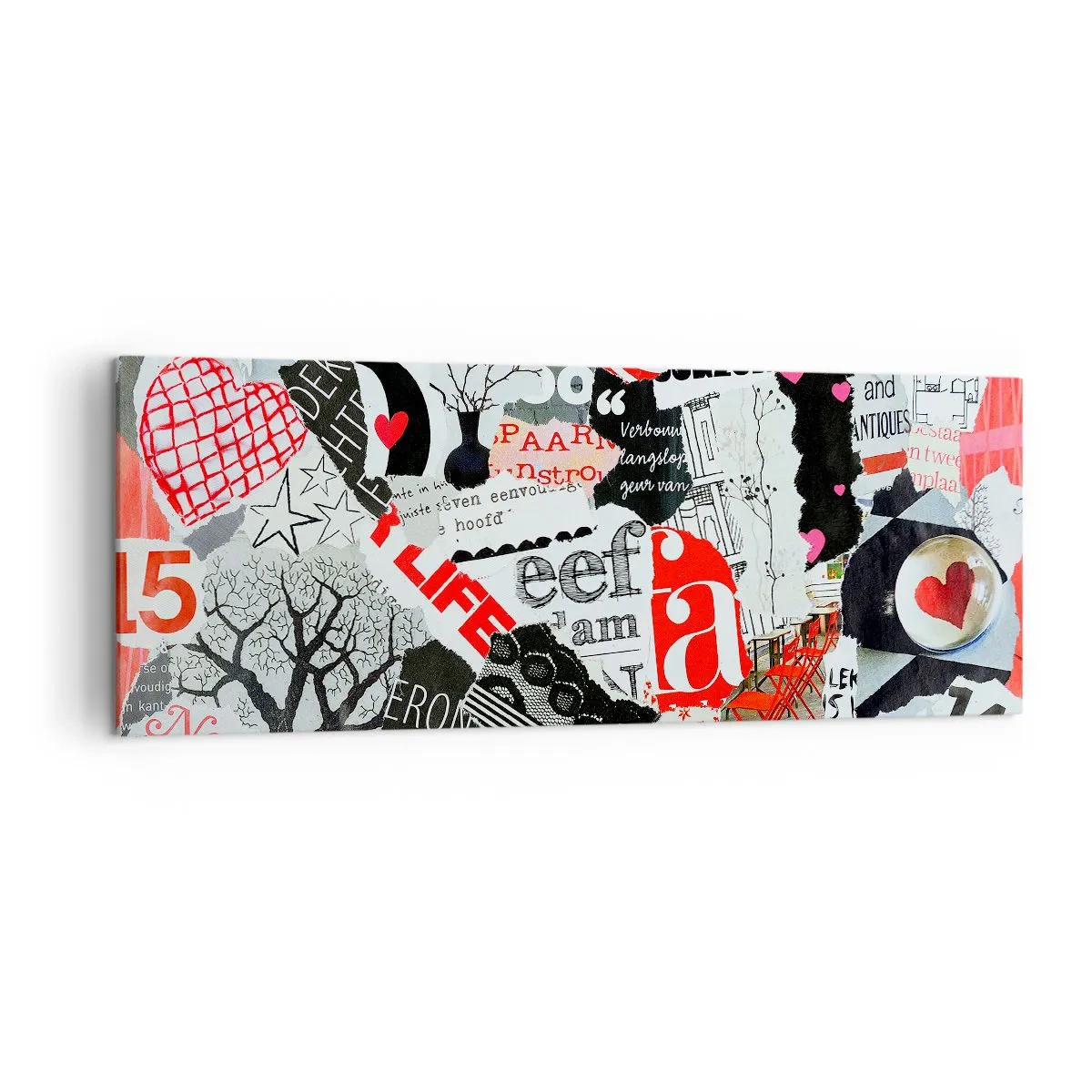Lærredstryk - Billede på lærred - Hipster collage - 140x50 cm