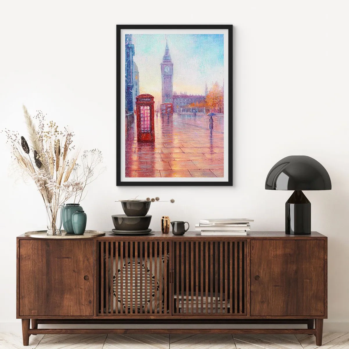 Plakat i sort ramme - En efterårsdag i London - 40x50 cm