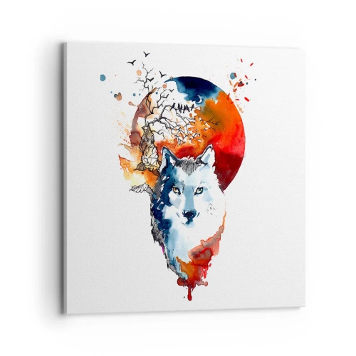 Lærredstryk - Billede på lærred - Næse til næse med natten - 70x70 cm