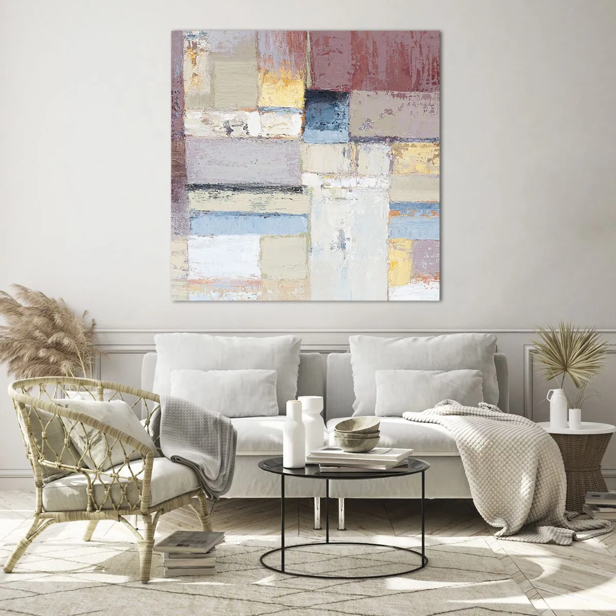 Billede på glas - Geometriens ro - 70x70 cm