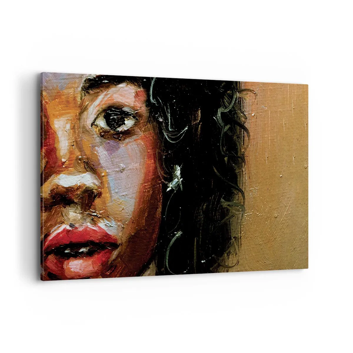 Lærredstryk - Billede på lærred - Sort og glitter - 120x80 cm