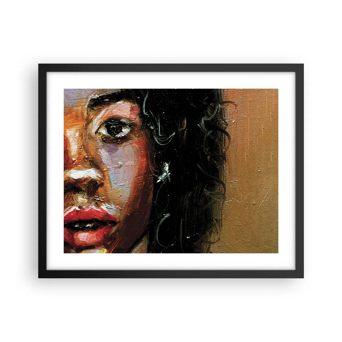 Plakat i sort ramme - Sort og glitter - 50x40 cm