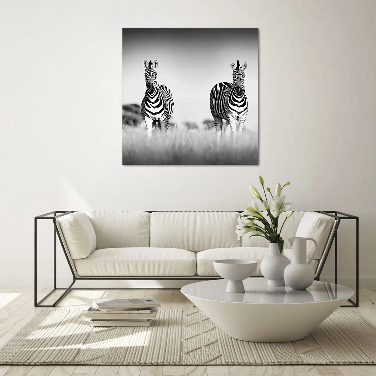 Billede på glas - Og alligevel er verden sort og hvid - 60x60 cm