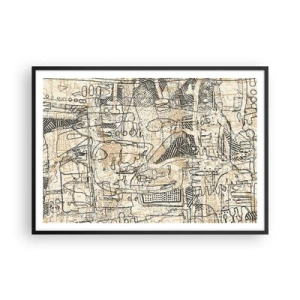 Plakat i sort ramme - Venter på at blive afkodet - 100x70 cm