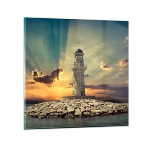 Billede på glas - Lys - Godhed - Skønhed - 60x60 cm