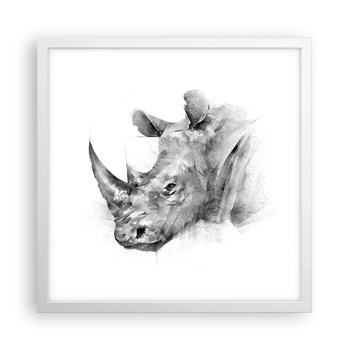 Plakat i hvid ramme - Afrikansk portræt - 40x40 cm