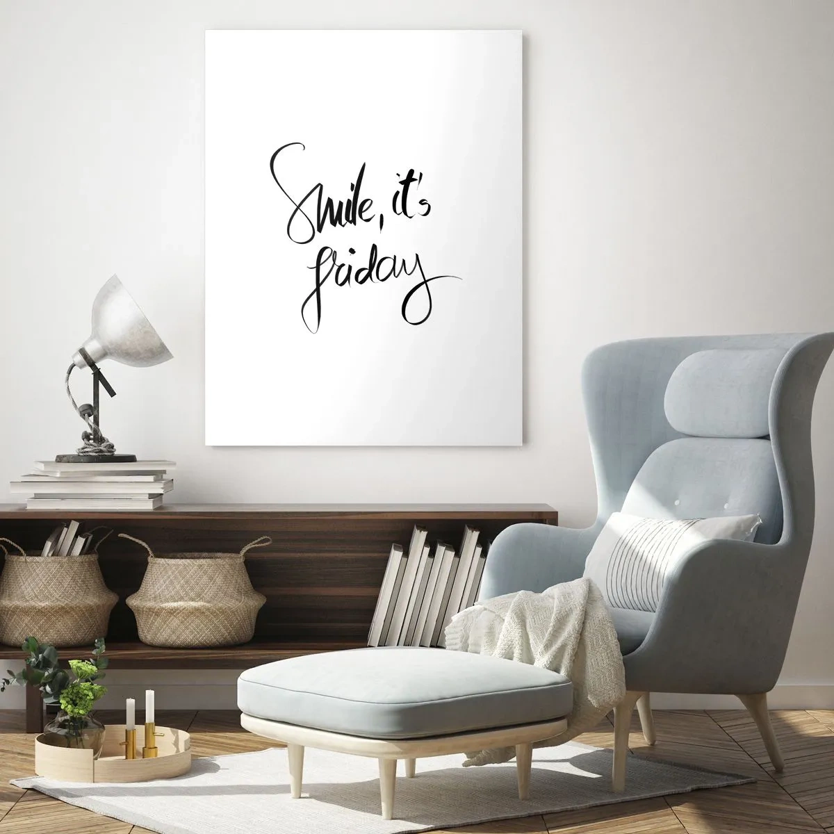 Billede på glas - Ægte glæde - 50x70 cm
