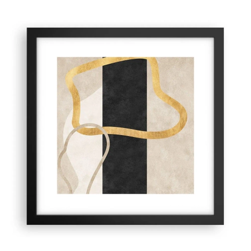Plakat i sort ramme - Sløjfeformede former - 30x30 cm