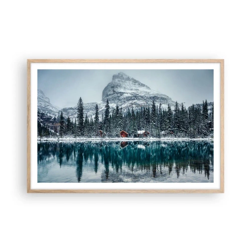 Plakat i ramme af lyst egetræ - En canadisk retræte - 91x61 cm