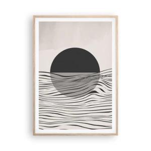 Plakat i ramme af lyst egetræ - Halvkomposition - 70x100 cm