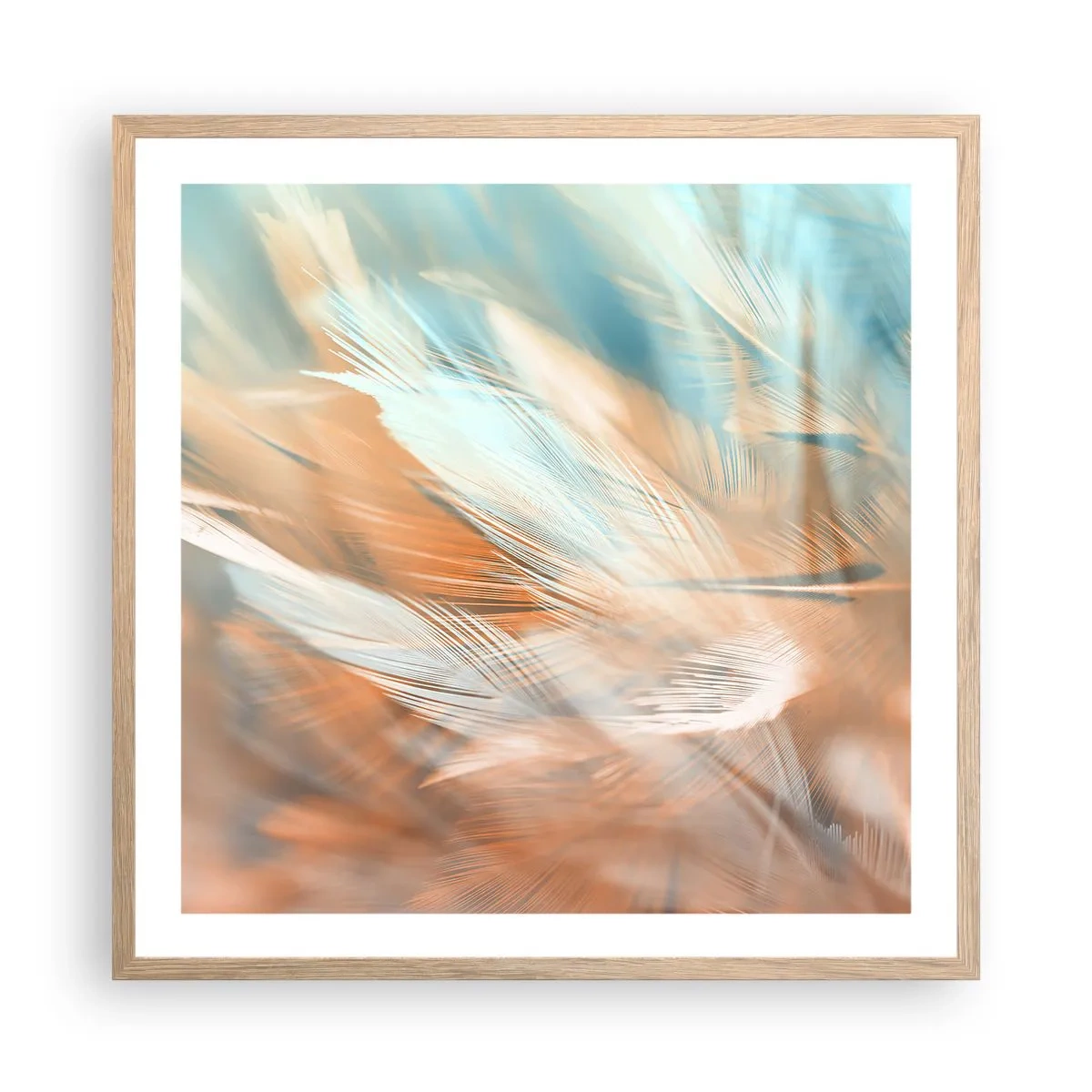 Plakat i ramme af lyst egetræ - I mildhedens land - 60x60 cm