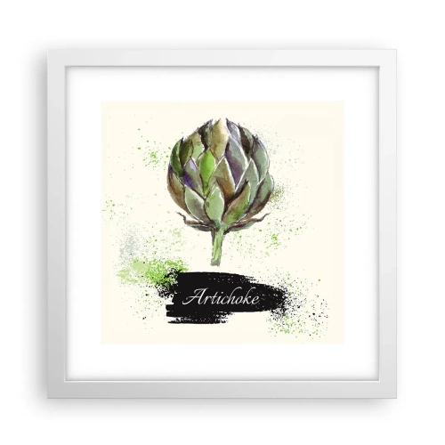 Plakat i hvid ramme - Eviva grøntsager! - 30x30 cm
