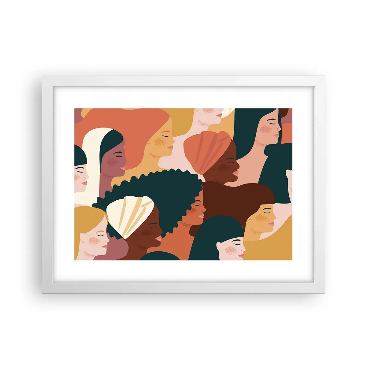 Plakat i hvid ramme - Kun kvindelighed - 40x30 cm