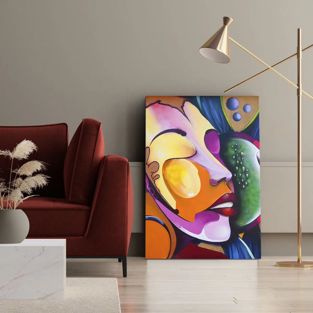 Lærredstryk - Billede på lærred - Berør med farve - 50x70 cm