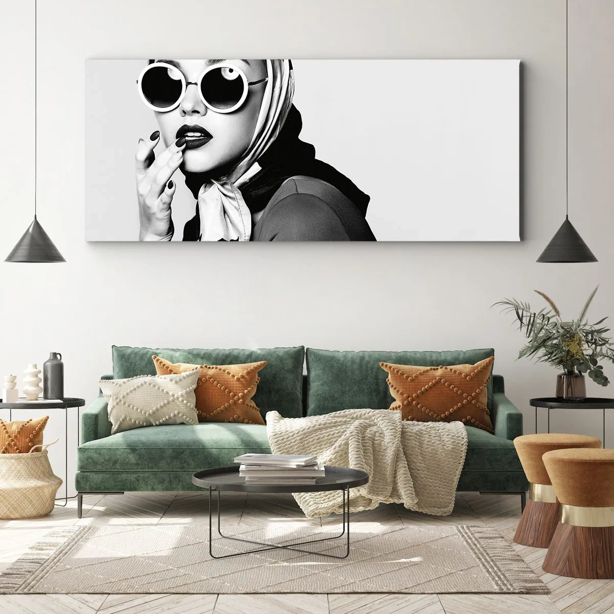 Lærredstryk - Billede på lærred - Hilsner fra 1960'erne. - 100x40 cm