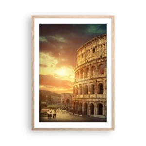 Plakat i ramme af lyst egetræ - Kolossalt indtryk - 50x70 cm