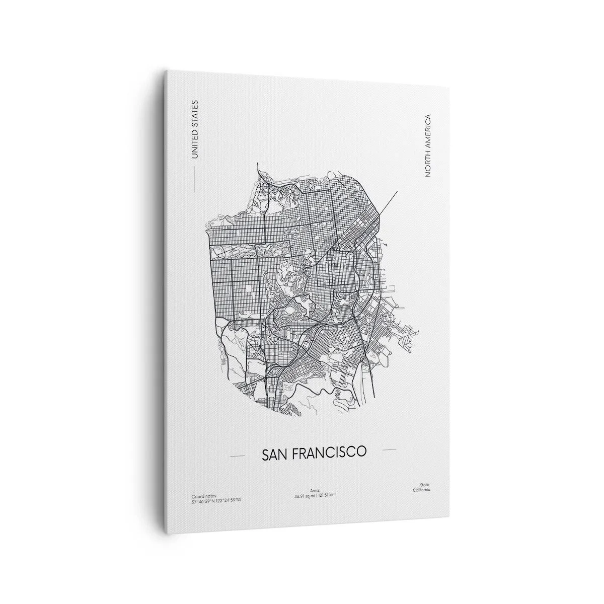 Lærredstryk - Billede på lærred - San Franciscos anatomi - 70x100 cm