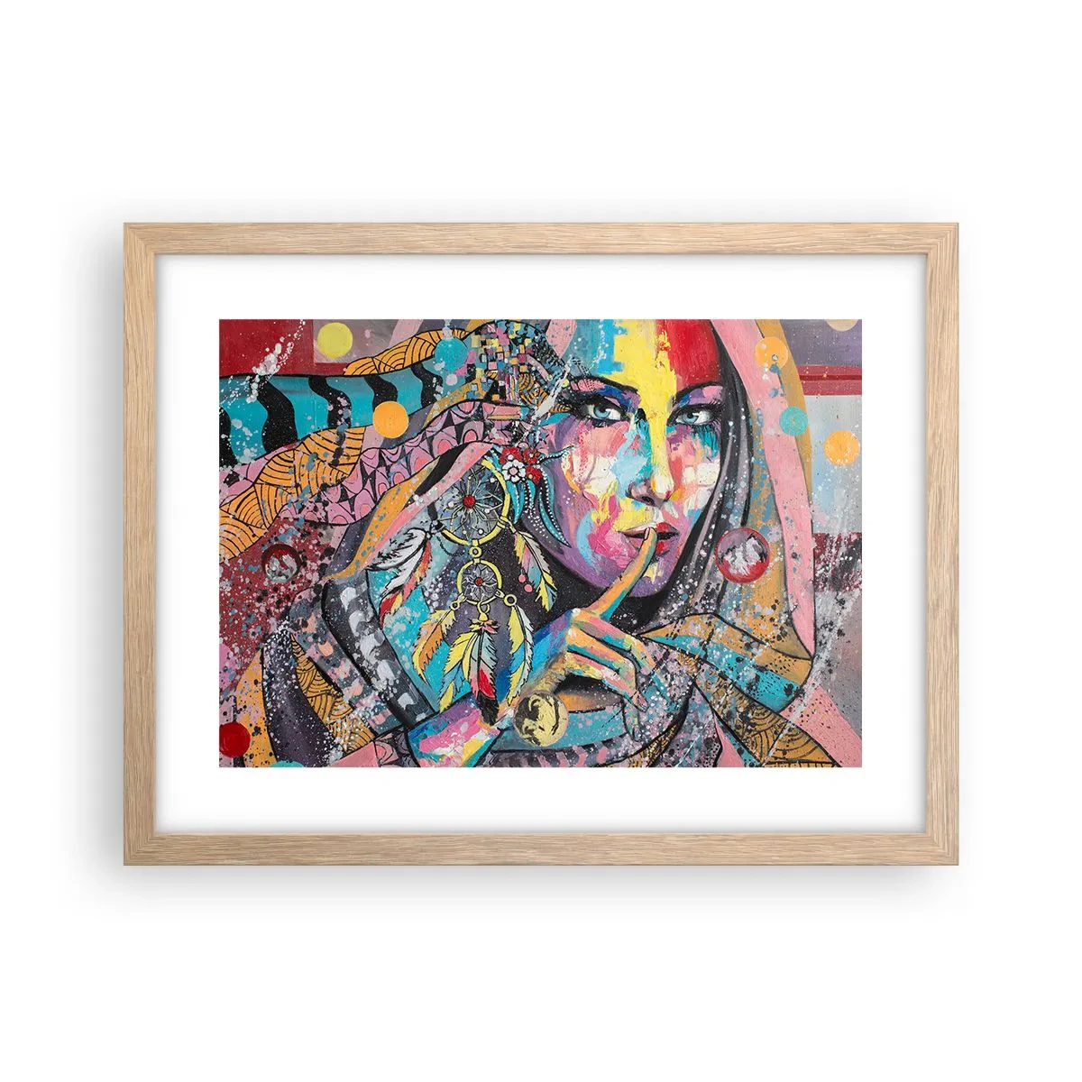 Plakat i ramme af lyst egetræ - Vær tavs, indtil du forstår - 40x30 cm