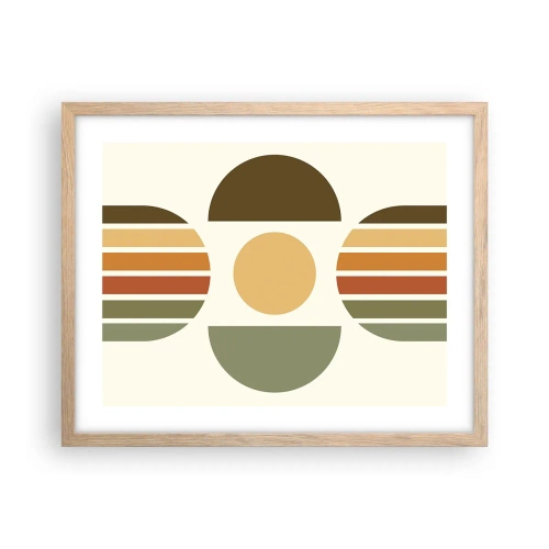 Plakat i ramme af lyst egetræ - I jordfarver - 50x40 cm