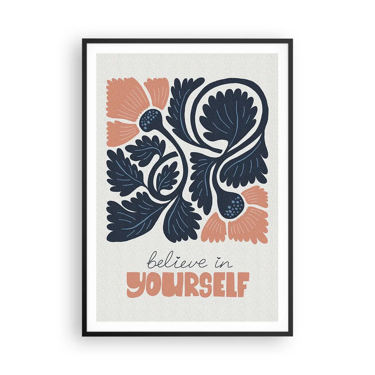 Plakat i sort ramme - Og du blomstrer - 70x100 cm