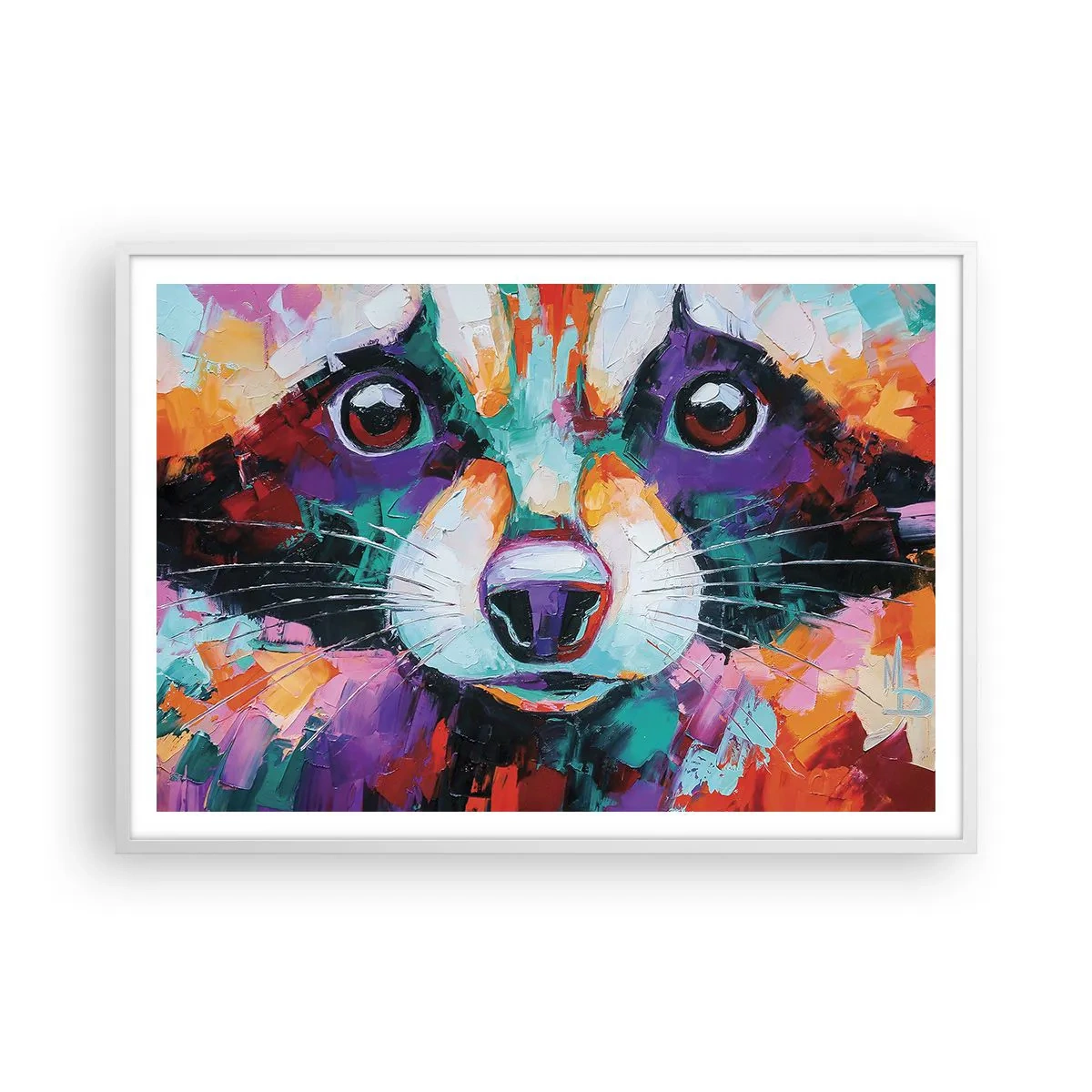 Plakat i hvid ramme - Kun gode følelser - 100x70 cm