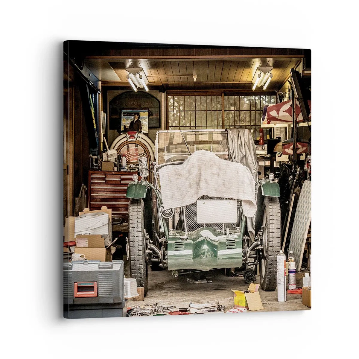 Lærredstryk - Billede på lærred - Tilbage til fortiden - 30x30 cm