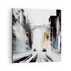 Lærredstryk - Billede på lærred - Bystudie: arkitektur og bevægelse - 60x60 cm